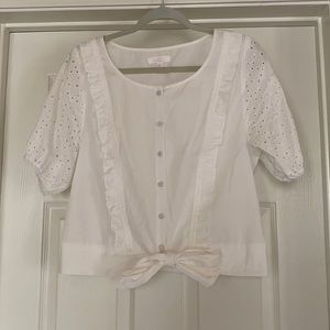 LC by Lauren Conrad Eyelet Sleeve Blouse